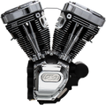S&S CYCLE T124 Long Block Engine - Wrinkle Black and Chrome - Touring 310-0400A — image 1