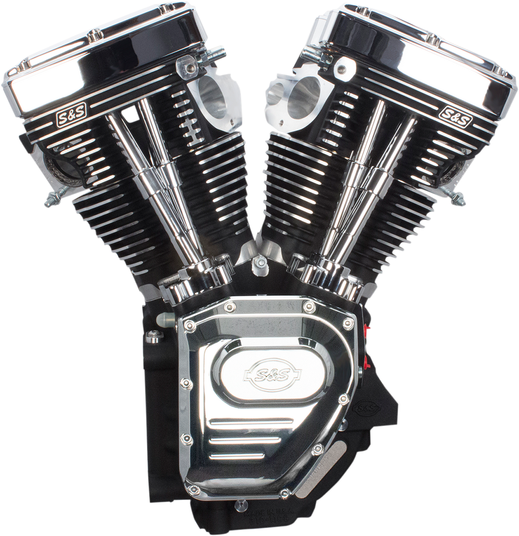 S&S CYCLE T143 Long Block Engine - Wrinkle Black and Chrome - Touring 310-0548A — image 2