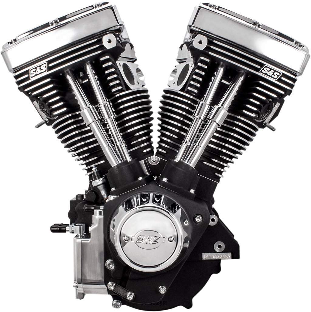 S&S CYCLE V111 Long-Block Engine - Wrinkle Black - '84-'99 Custom Chasis w/Alternator Style Primary 310-0766 — image 1