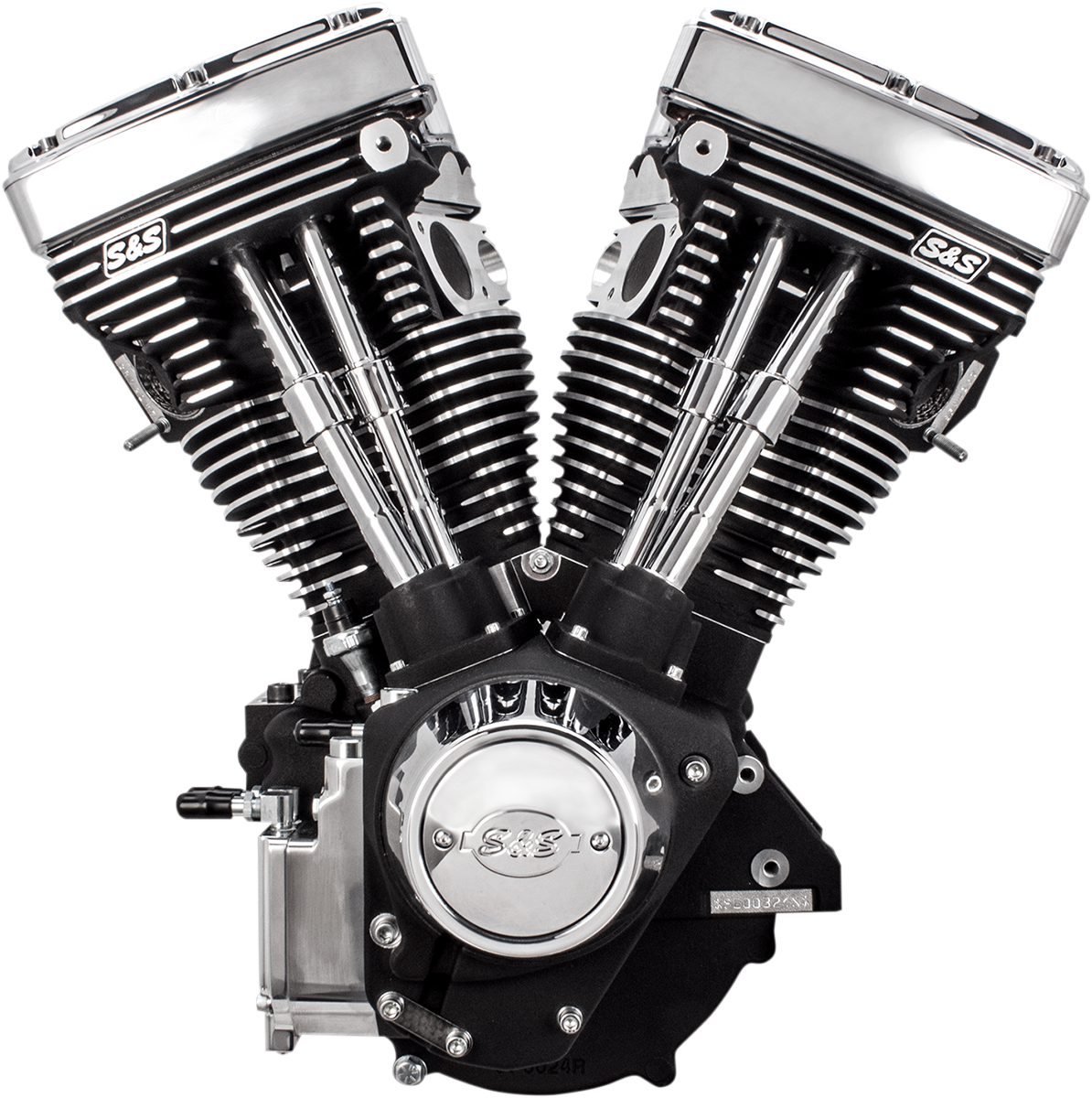 S&S CYCLE V111 Long-Block Engine - Wrinkle Black - '84-'99 Custom Chasis w/Alternator Style Primary 310-0766 — image 1