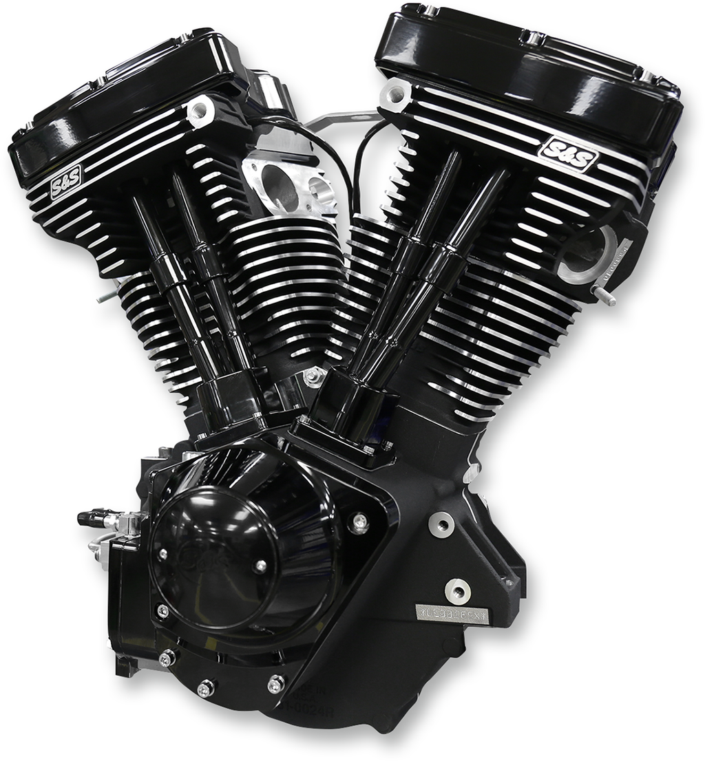 S&S CYCLE V111 Long-Block Engine - Wrinkle Black - '84-'99 Custom Chasis w/Alternator Style Primary 310-0766 — image 2