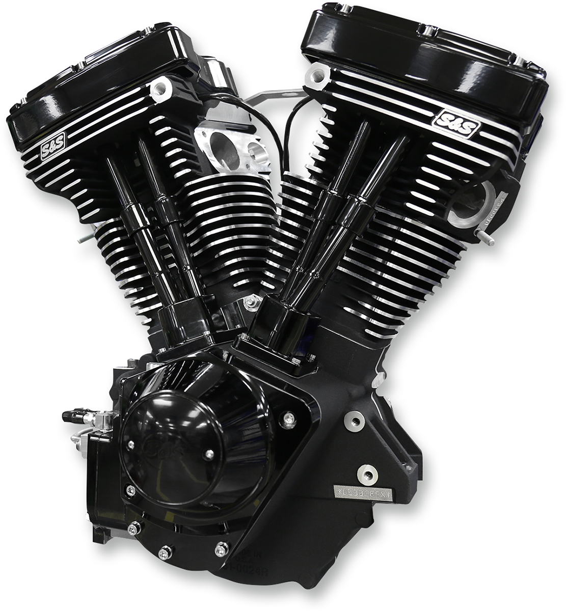 S&S CYCLE V111 Long-Block Engine - Wrinkle Black - '84-'99 Custom Chasis w/Alternator Style Primary 310-0766 — image 2