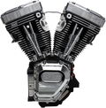 S&S CYCLE T111 Long Block Engine - Wrinkle Black and Chrome - Touring | Dyna 310-0770A — image 1