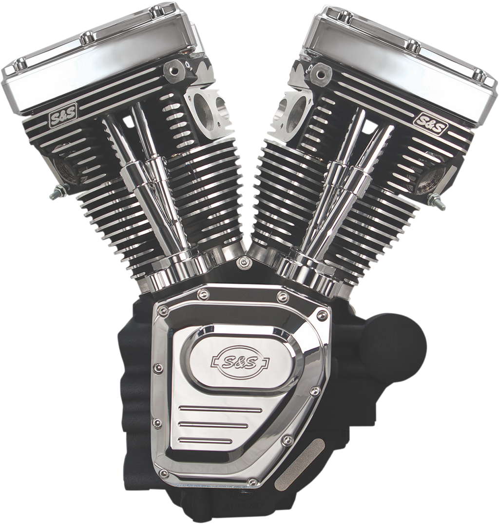 S&S CYCLE T111 Long Block Engine - Wrinkle Black and Chrome - Touring | Dyna 310-0770A — image 2