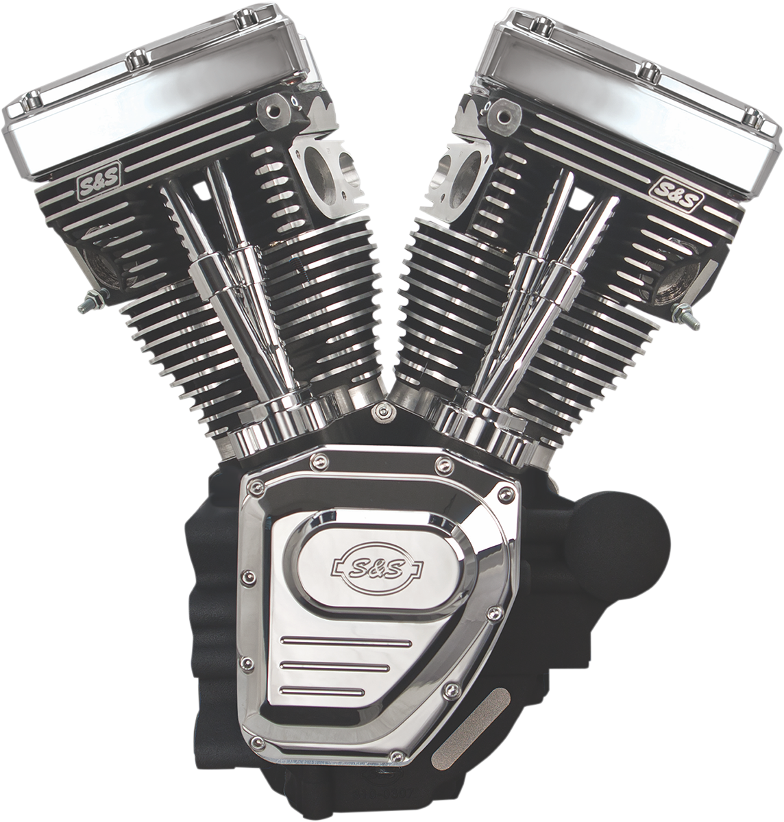 S&S CYCLE T111 Long Block Engine - Wrinkle Black and Chrome - Touring | Dyna 310-0770A — image 2