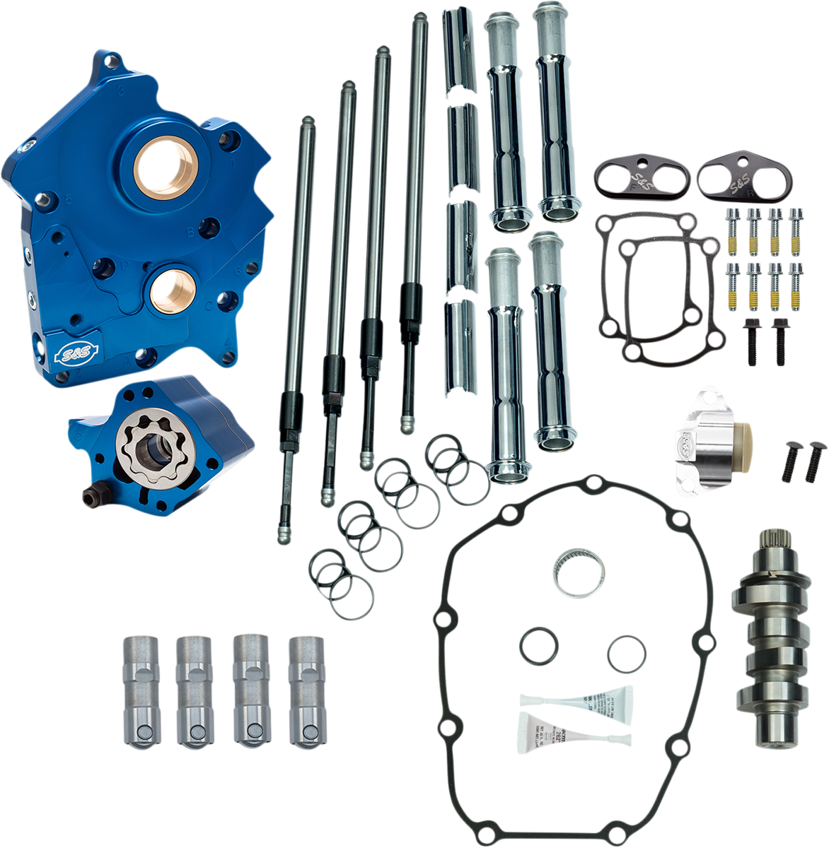 S&S CYCLE Cam Chest Kit - Water Cooled - Chain Drive - 465 Cam - Chrome Pushrod Tubes - M8 310-0999C — image 1
