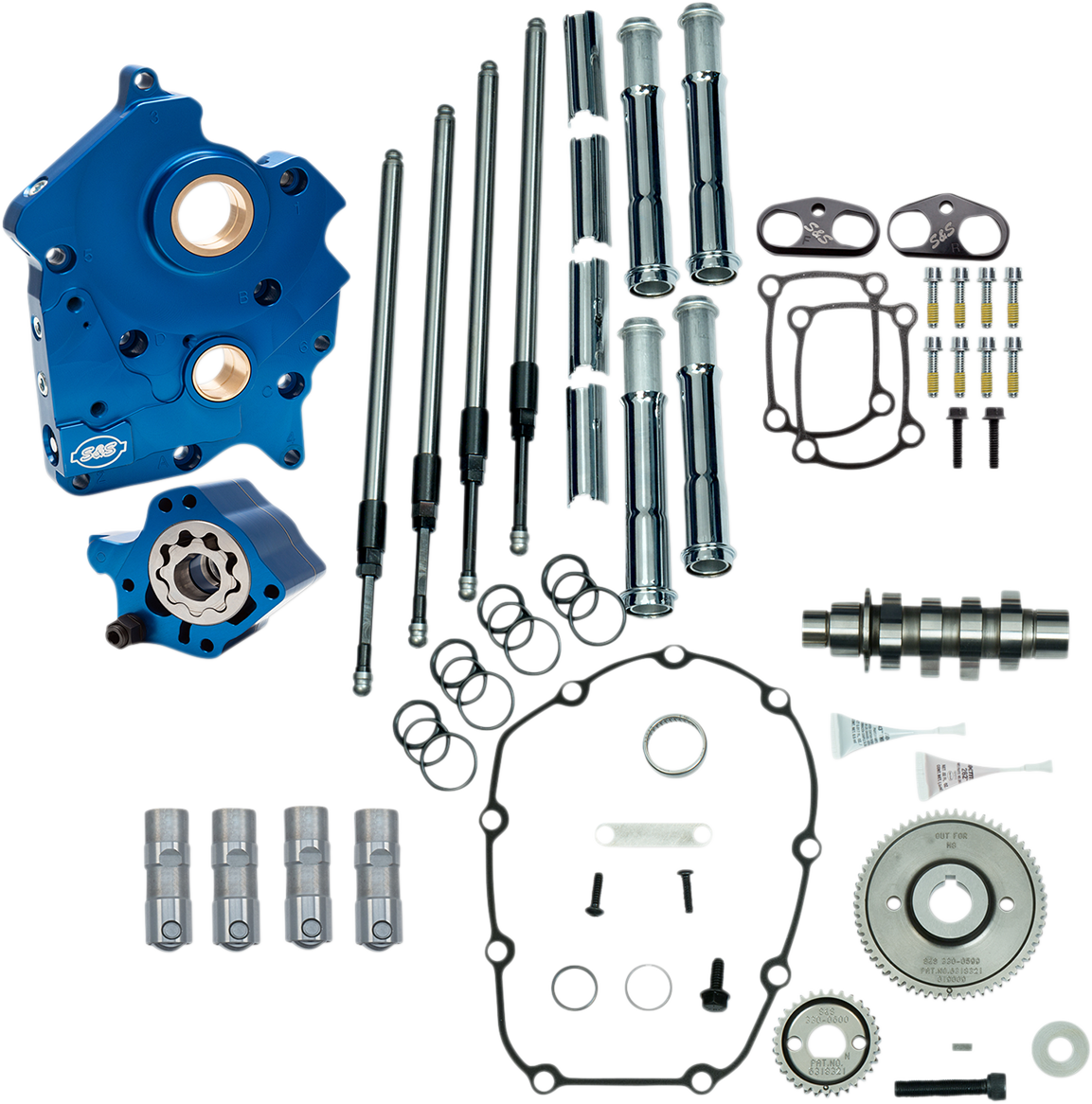S&S CYCLE Cam Chest Kit with Plate - Gear Drive - Water Cooled - 475 Cam - Chrome Pushrods - M8 310-1002A — image 1