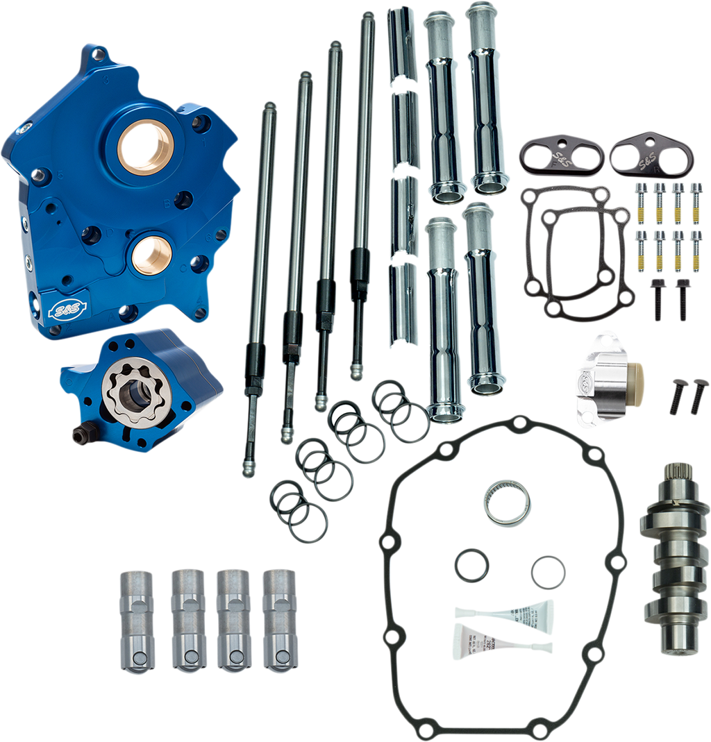 S&S CYCLE Cam Chest Kit - Oil Cooled - Chain Drive - 475 Cam - Chrome Pushrod Tubes - M8 310-1004C — image 1