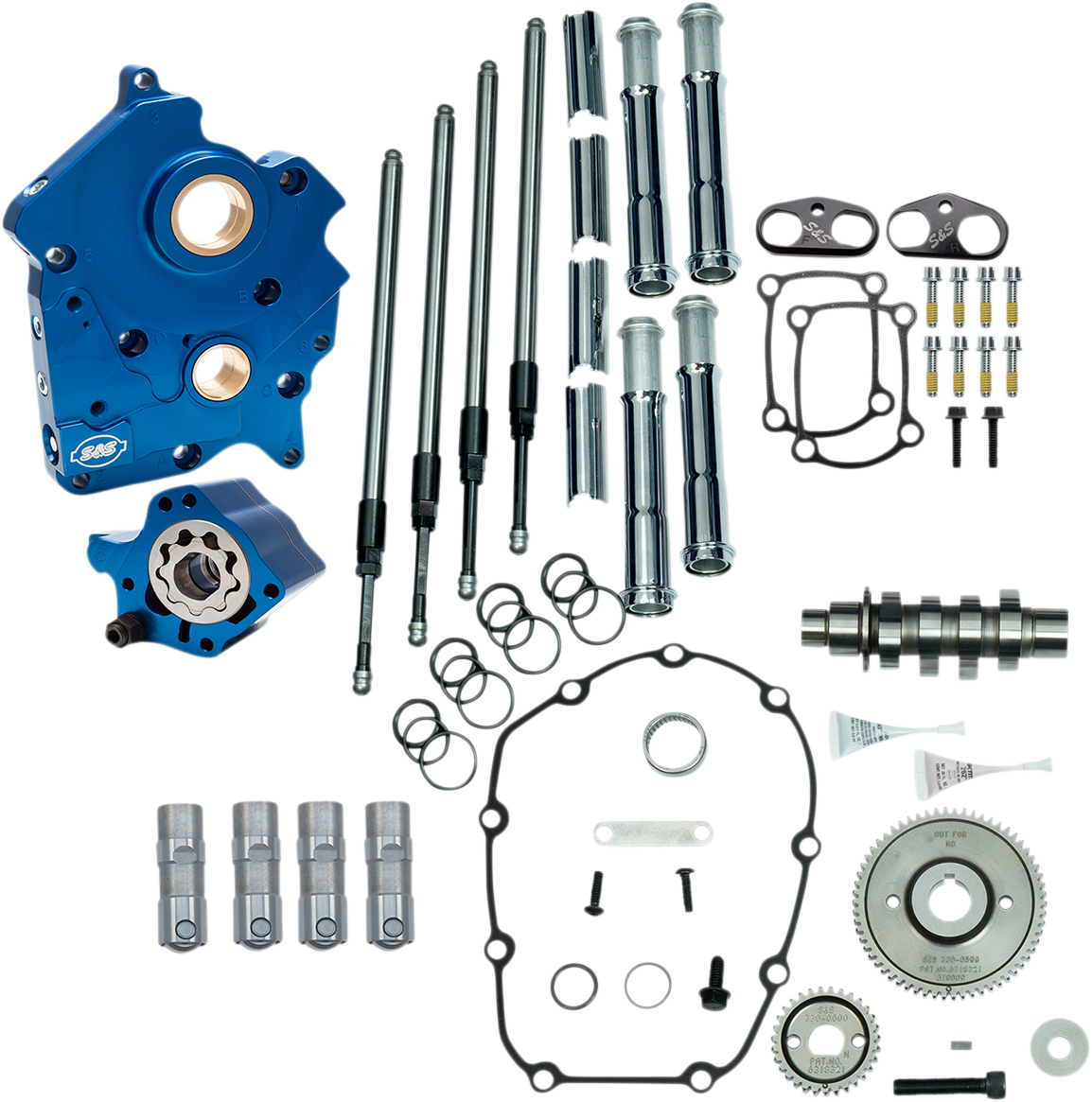 S&S CYCLE Cam Chest Kit - Oil Cooled - Gear Drive - 465 Cam - Chrome Pushrod Tubes - M8 310-1005B — image 1