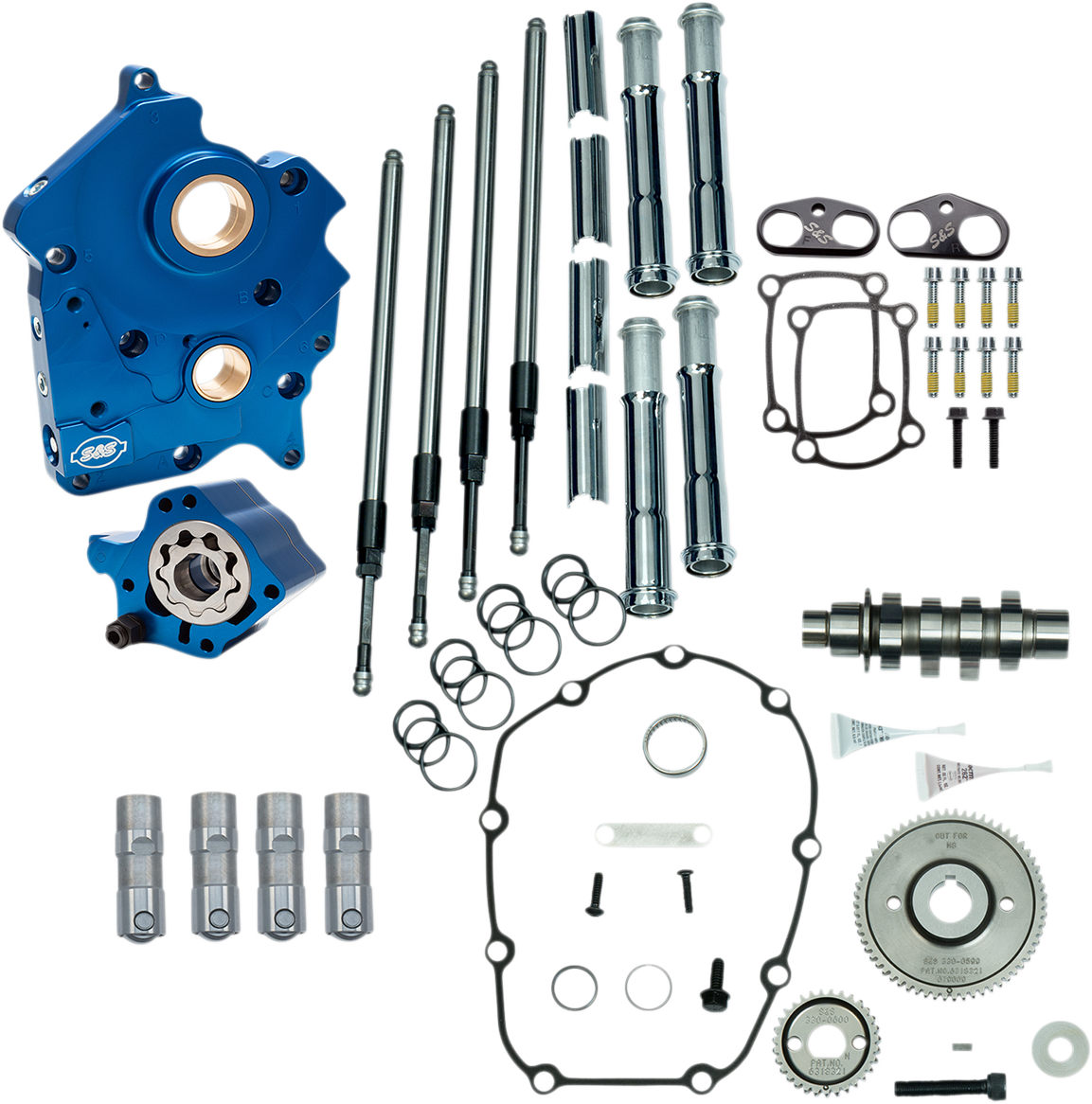 S&S CYCLE Cam Chest Kit with Plate - Gear Drive - Oil Cooled - 475 Cam - Chrome Pushrods -M8 310-1006A — image 1