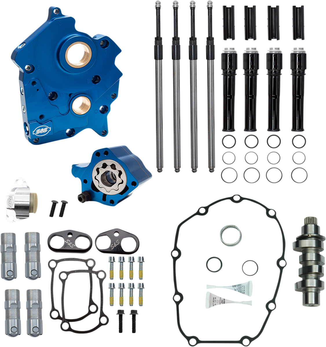 S&S CYCLE Cam Chest Kit with Plate - Chain Drive - Water Cooled - 475 Cam - Black Pushrods - M8 310-1008B — image 1