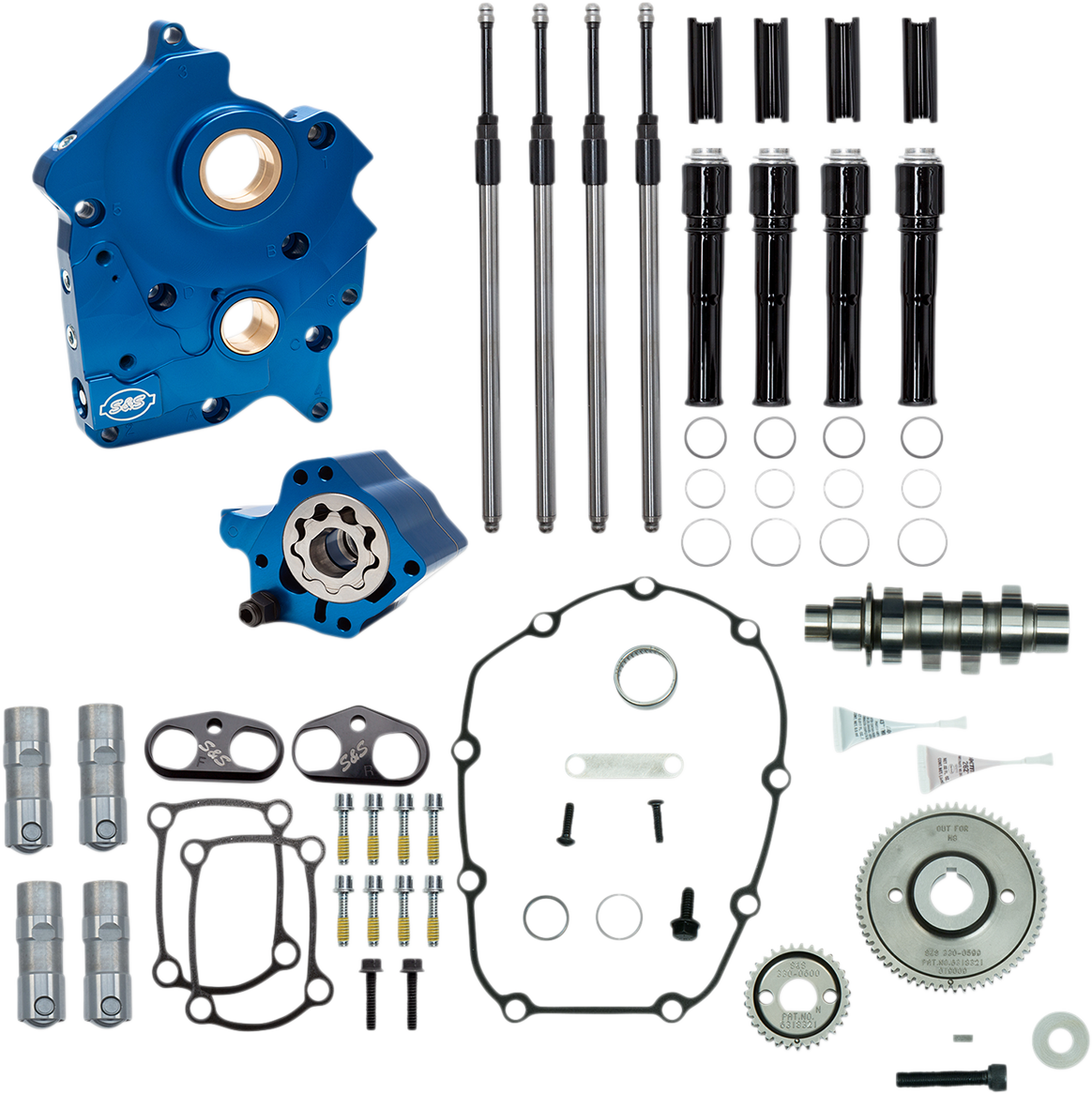 S&S CYCLE Cam Chest Kit with Plate - Gear Drive - Water Cooled - 475 Cam - Black Pushrods - M8 310-1010A — image 1