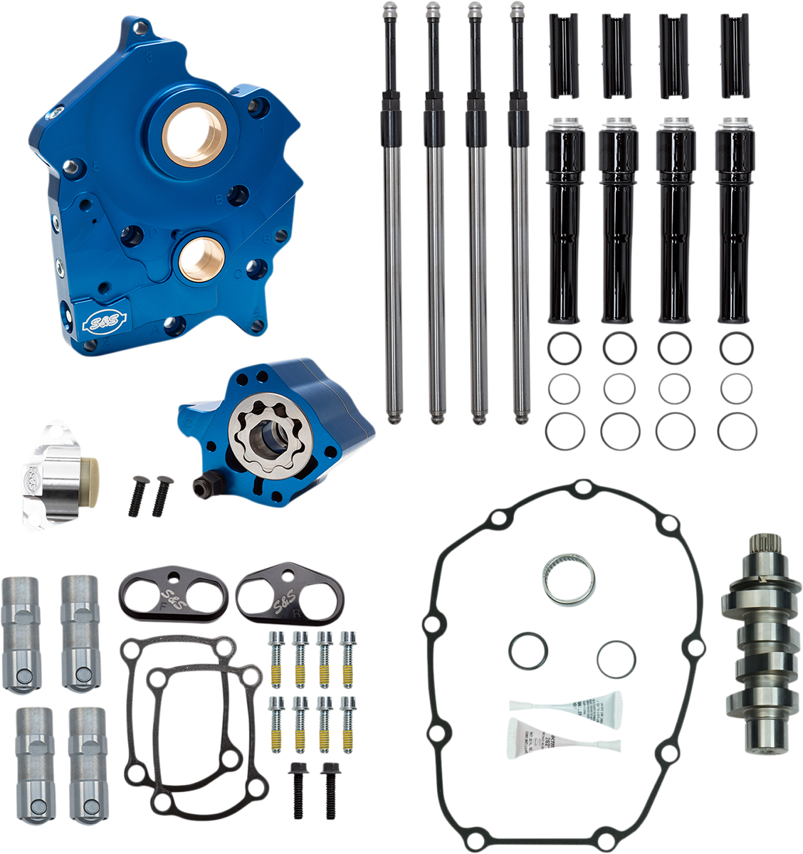 S&S CYCLE Cam Chest Kit - Oil Cooled - Chain Drive - 465 Cam - Black Pushrod Tubes - M8 310-1011C — image 1