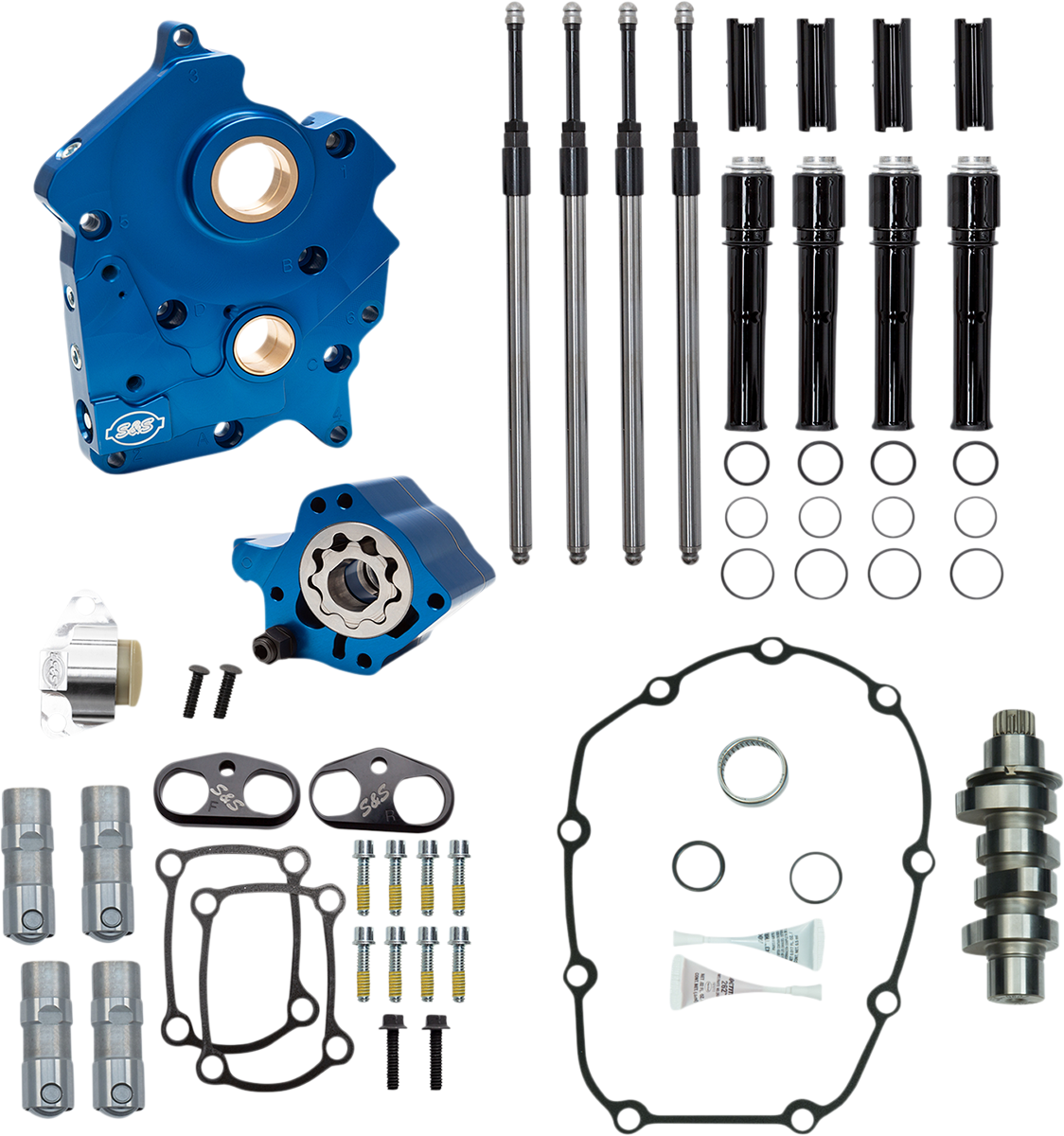 S&S CYCLE Cam Chest Kit - Oil Cooled - Chain Drive - 475 Cam - Black Pushrod Tubes - M8 310-1012C — image 1