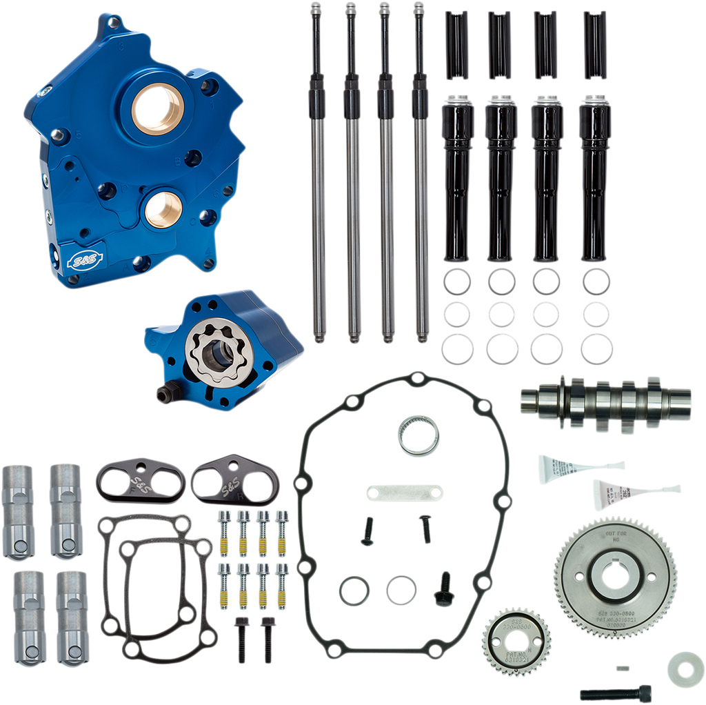 S&S CYCLE Cam Chest Kit - Oil Cooled - Gear Drive - 465 Cam - Black Pushrod Tubes - M8 310-1013B — image 1