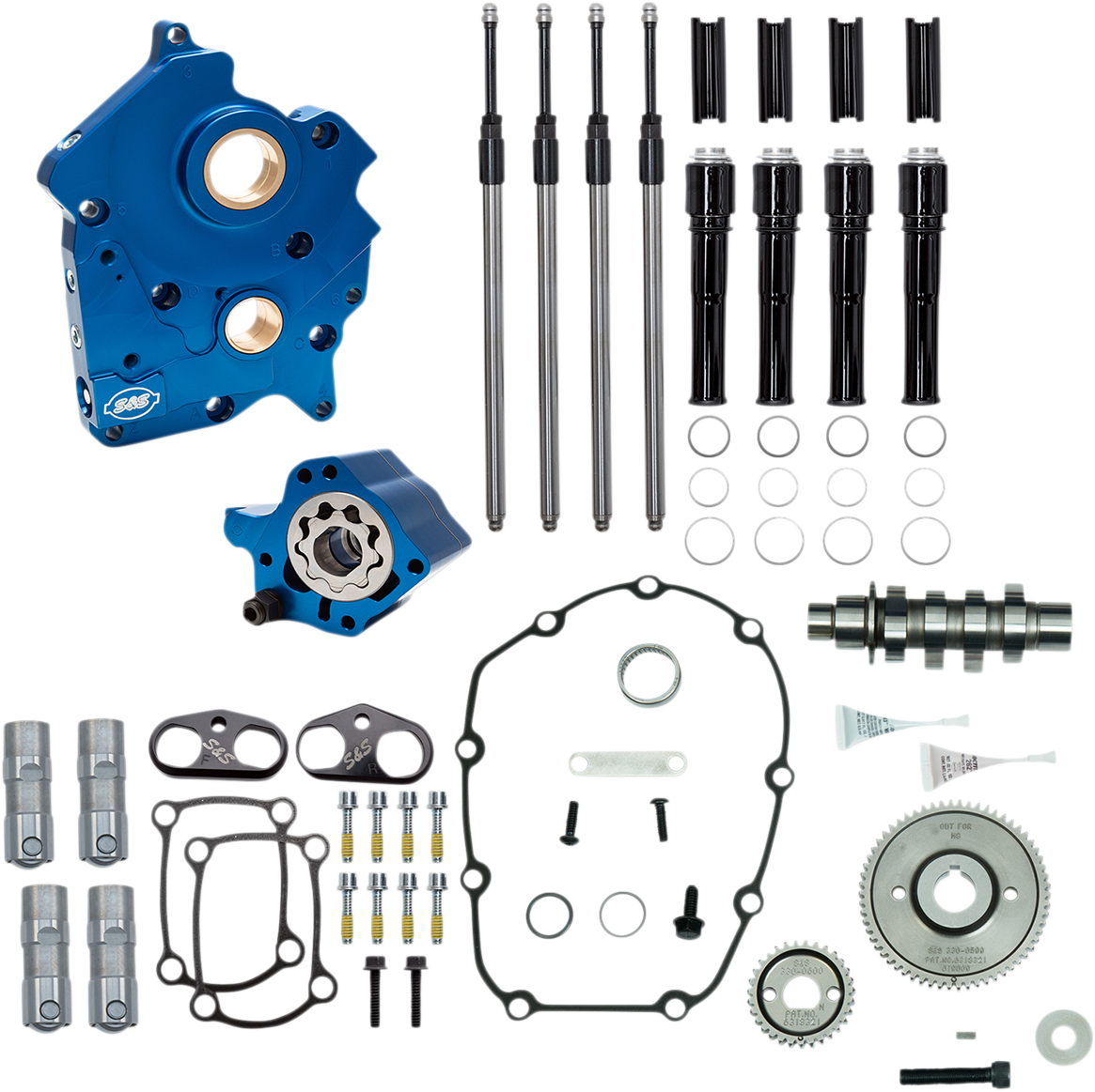 S&S CYCLE Cam Chest Kit - Oil Cooled - Gear Drive - 465 Cam - Black Pushrod Tubes - M8 310-1013B — image 1