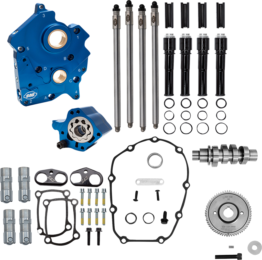 S&S CYCLE Cam Chest Kit - Oil Cooled - Gear Drive - 465 Cam - Black Pushrod Tubes - M8 310-1013B — image 2