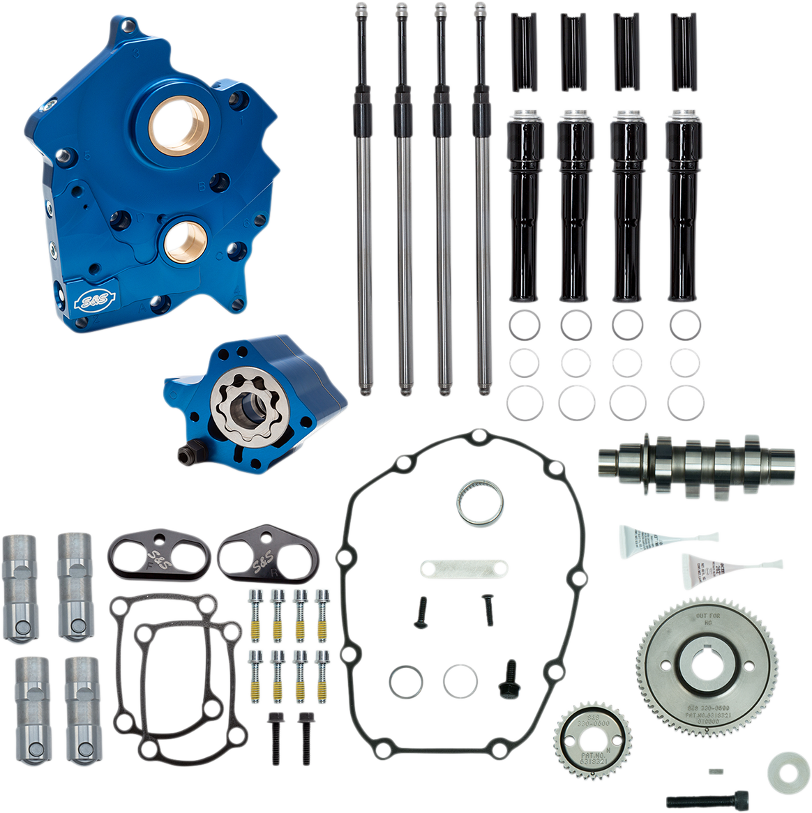 S&S CYCLE Cam Chest Kit - Oil Cooled - Gear Drive - 475 Cam - Black Pushrod Tubes - M8 310-1014B — image 1
