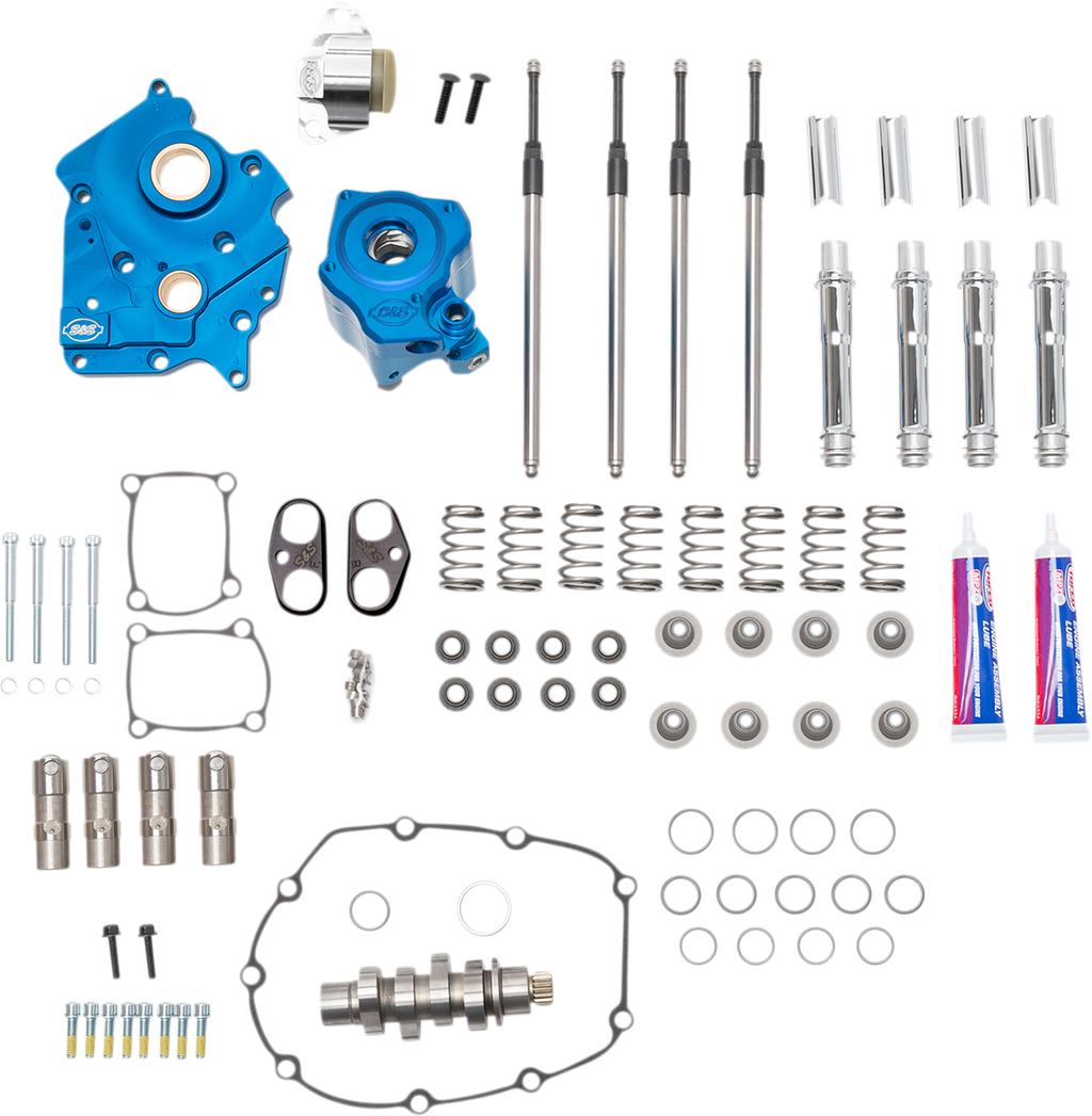 S&S CYCLE Cam Chest Kit - Oil Cooled - Chain Drive - 550 Cam - Chrome Pushrod Tubes - M8 310-1082C — image 1