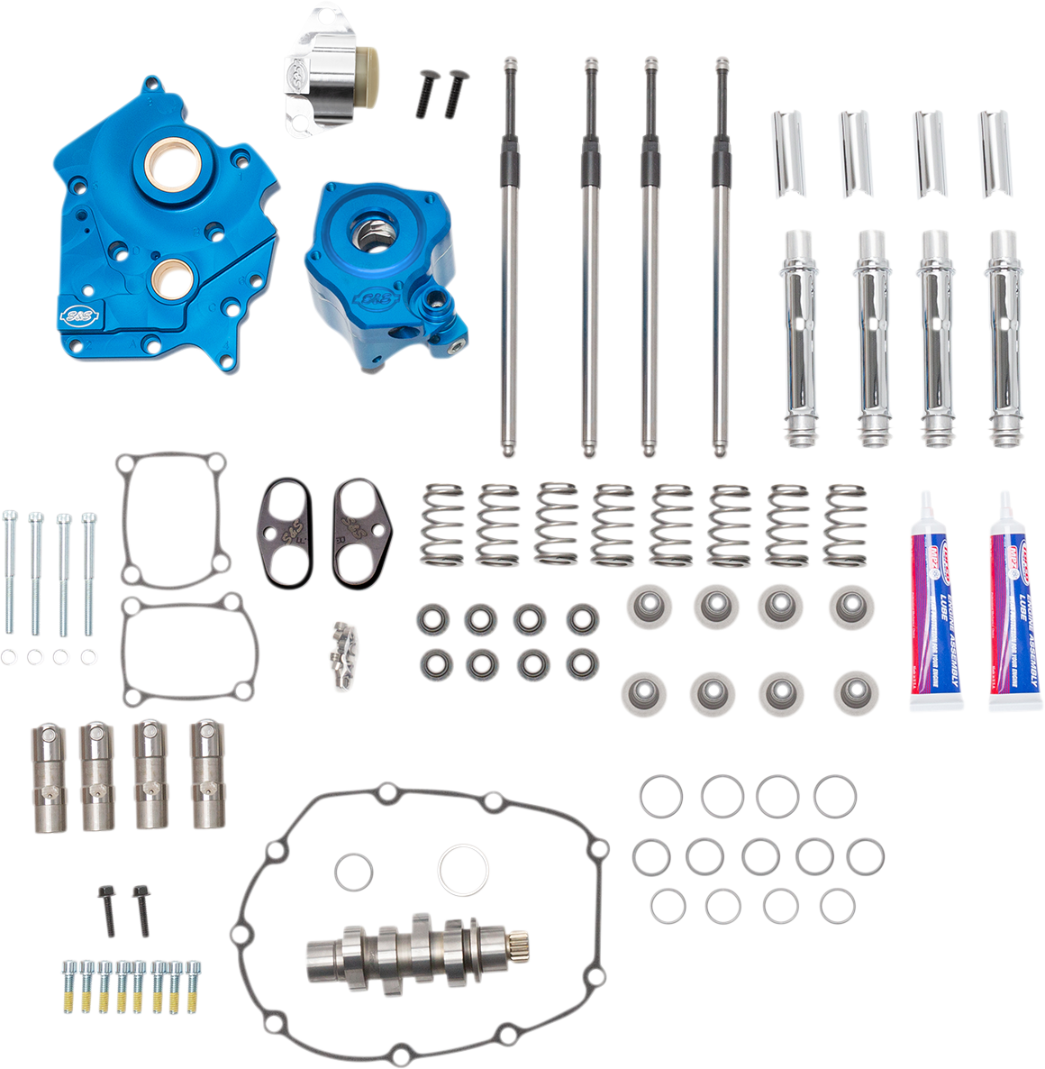 S&S CYCLE Cam Chest Kit - Oil Cooled - Chain Drive - 550 Cam - Chrome Pushrod Tubes - M8 310-1082C — image 1