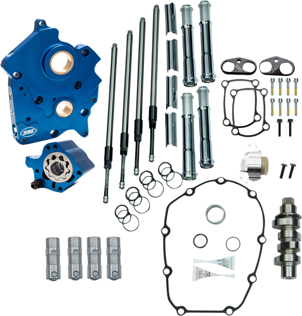 S&S CYCLE Cam Chest Kit - Oil Cooled - Chain Drive - 550 Cam - Chrome Pushrod Tubes - M8 310-1082C — image 2