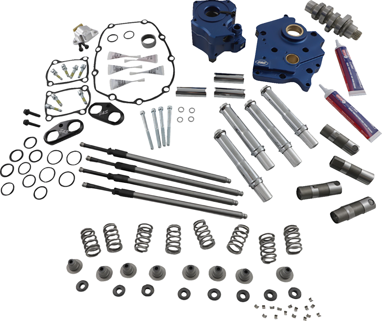 S&S CYCLE Cam Chest Kit - Oil Cooled - Chain Drive - 540 Cam - Chrome Pushrod Tubes - M8 310-1118B — image 1