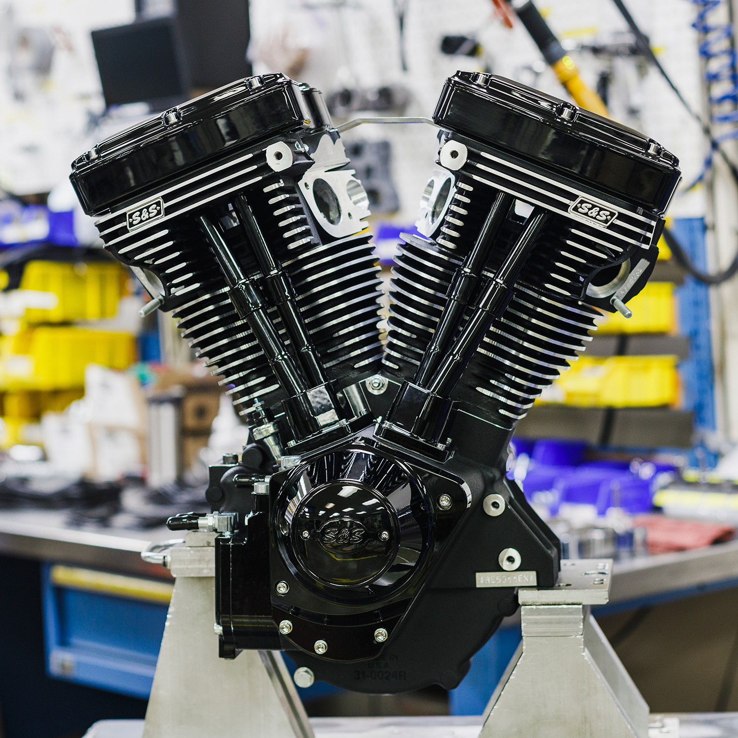 S&S CYCLE V124 Long Block Engine - Black Edition - Big Twin | Custom Chasis w/Alternator-Style Primary 310-1158 — image 3