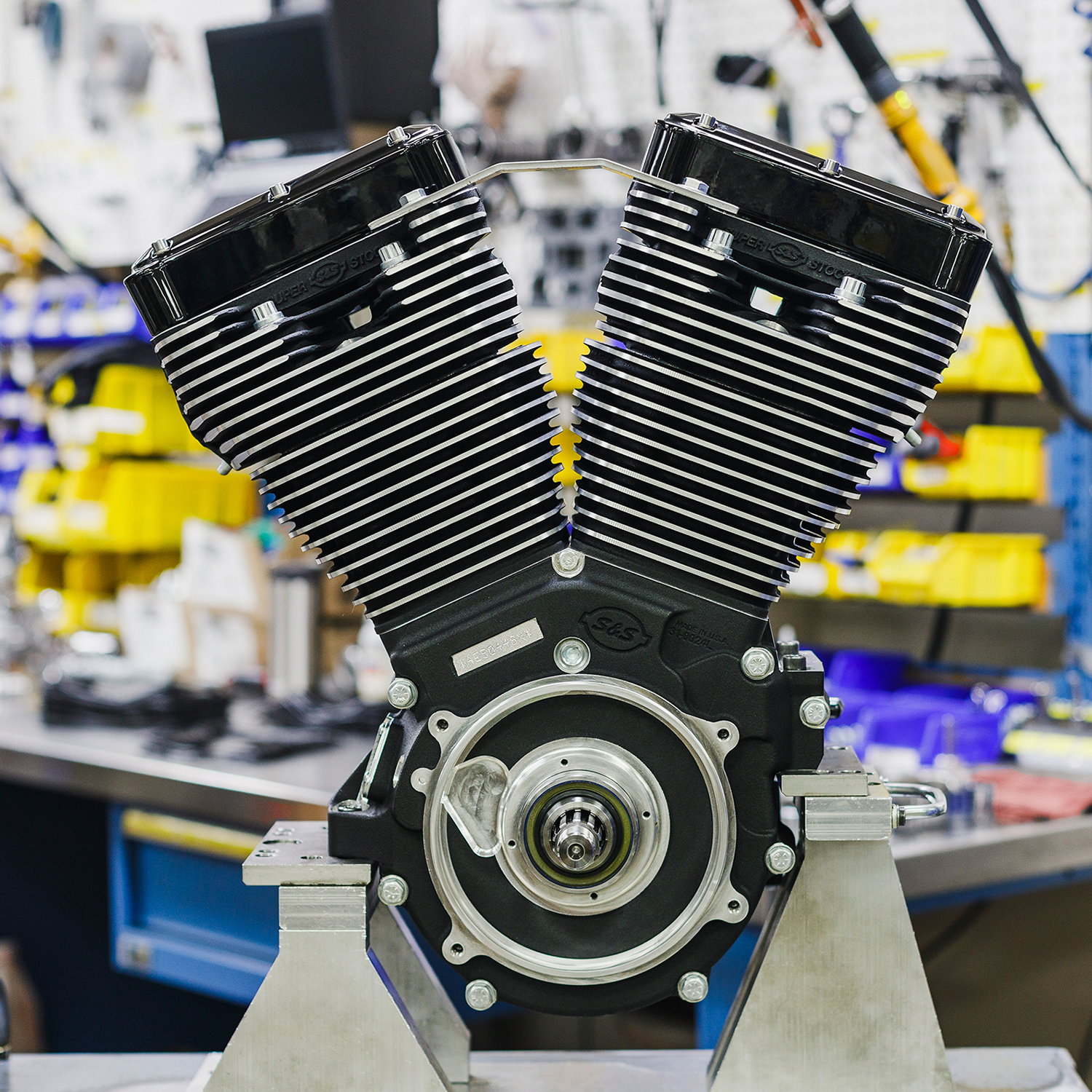 S&S CYCLE V124 Long Block Engine - Black Edition - Big Twin | Custom Chasis w/Alternator-Style Primary 310-1158 — image 5