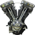 S&S CYCLE V124 Long Block Engine - Chrome/Wrinkle Black - Big Twin | Custom Chasis w/Alternator-Style Primary 310-1159 — image 1