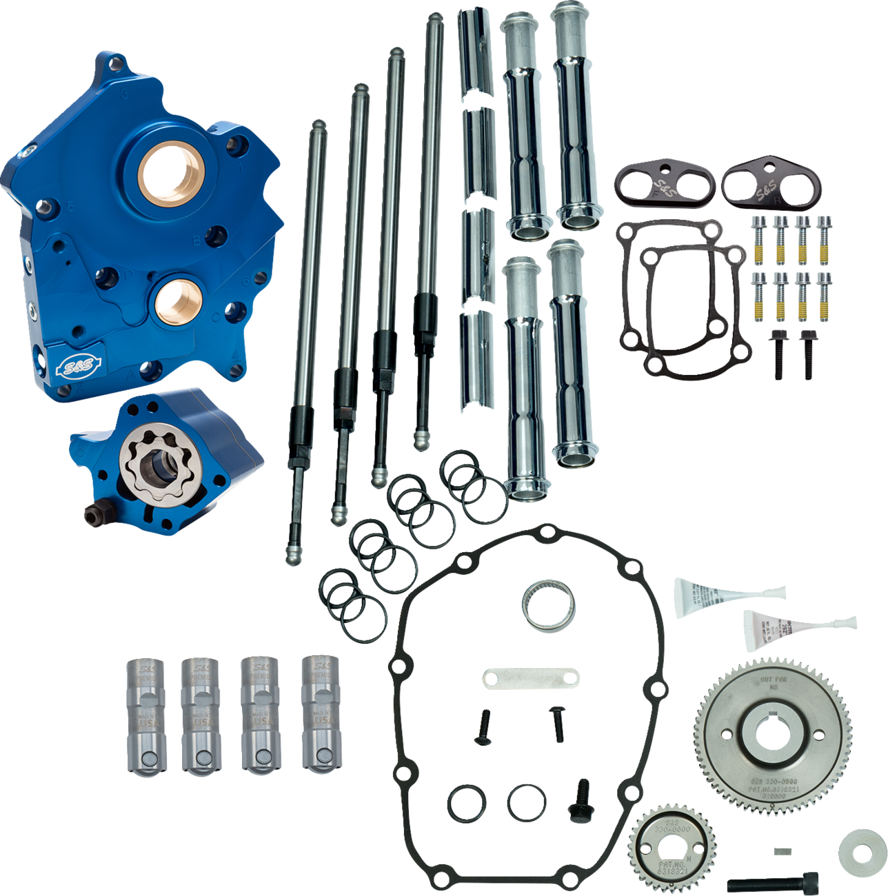 S&S CYCLE Cam Chest Kit without Cams - Gear Drive - Water Cooled - Chrome Pushrods - M8 310-1261 — image 1