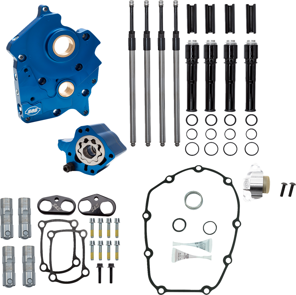 S&S CYCLE Cam Chest - Water Cooled - Chain Drive - Black Pushrod Tubes - M8 310-1264A — image 2