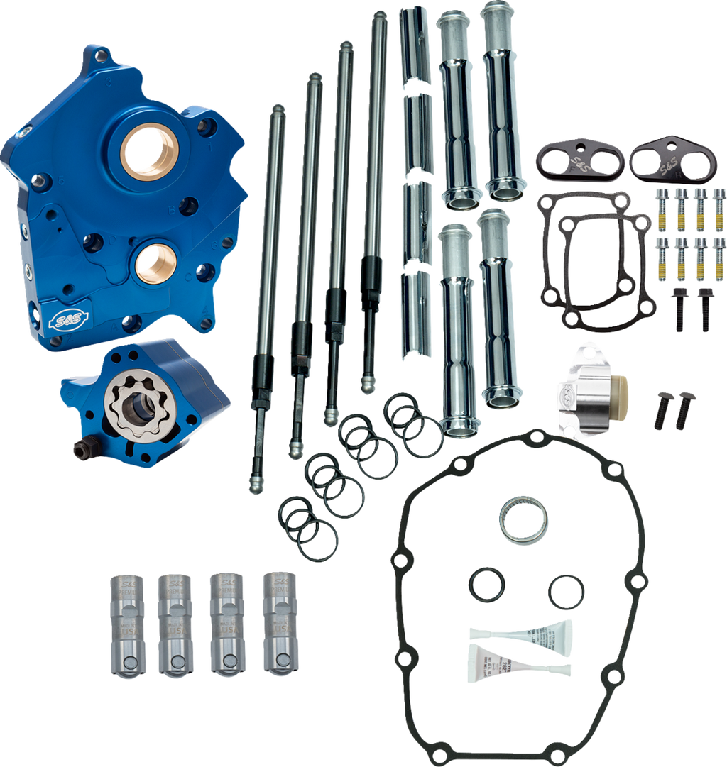 S&S CYCLE Cam Chest - Water Cooled - Chain Drive - Chrome Pushrod Tubes - M8 310-1265A — image 1