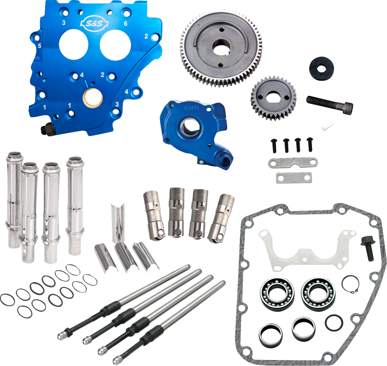 S&S CYCLE Cam Chest Kit without Cams - Gear Drive - Oil Cooled - Chrome Pushrods - Twin Cam 310-1267 — image 1