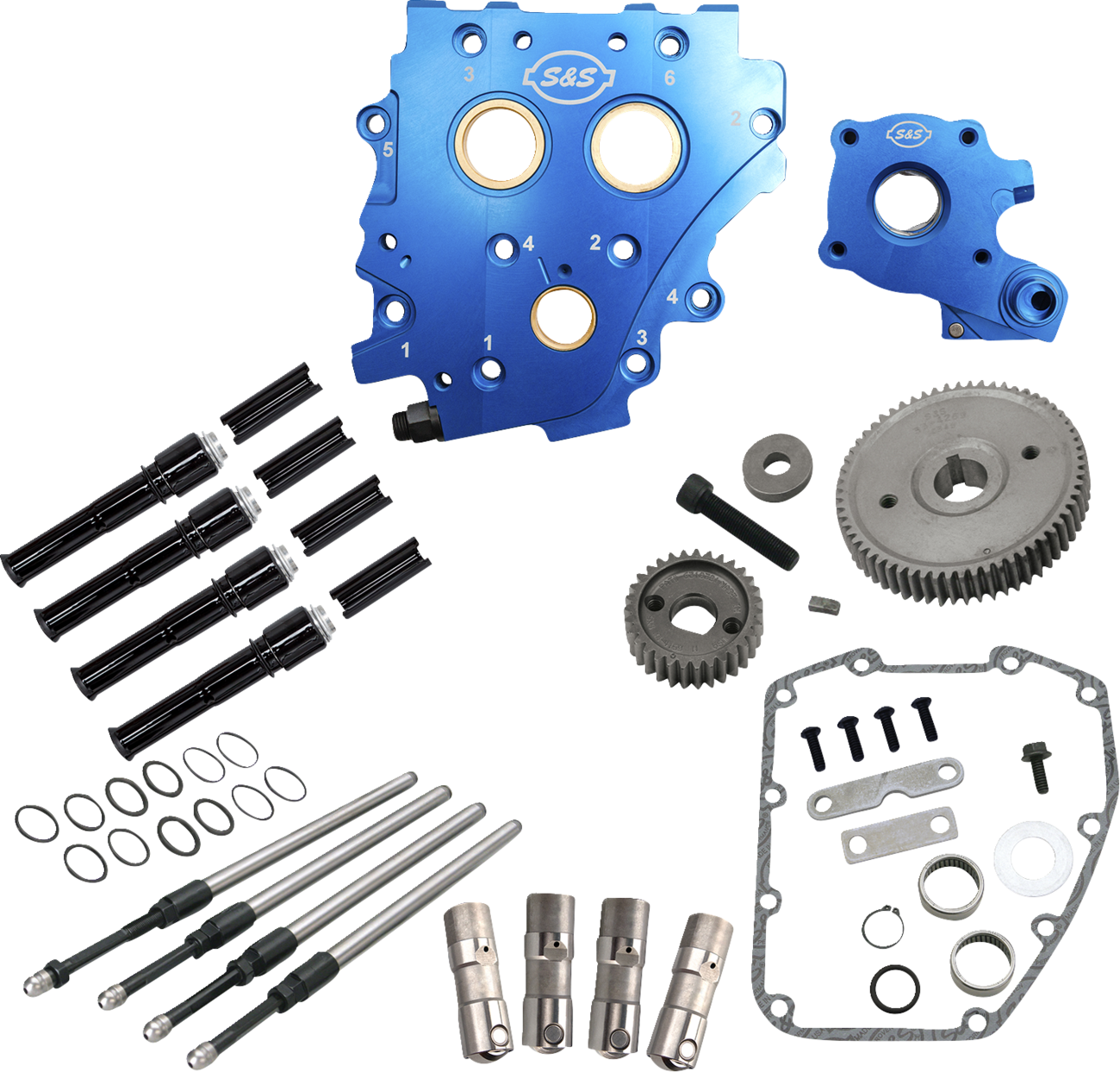 S&S CYCLE Cam Chest Kit without Cams - Gear Drive - Oil Cooled - Black Pushrods - Twin Cam 310-1268 — image 1