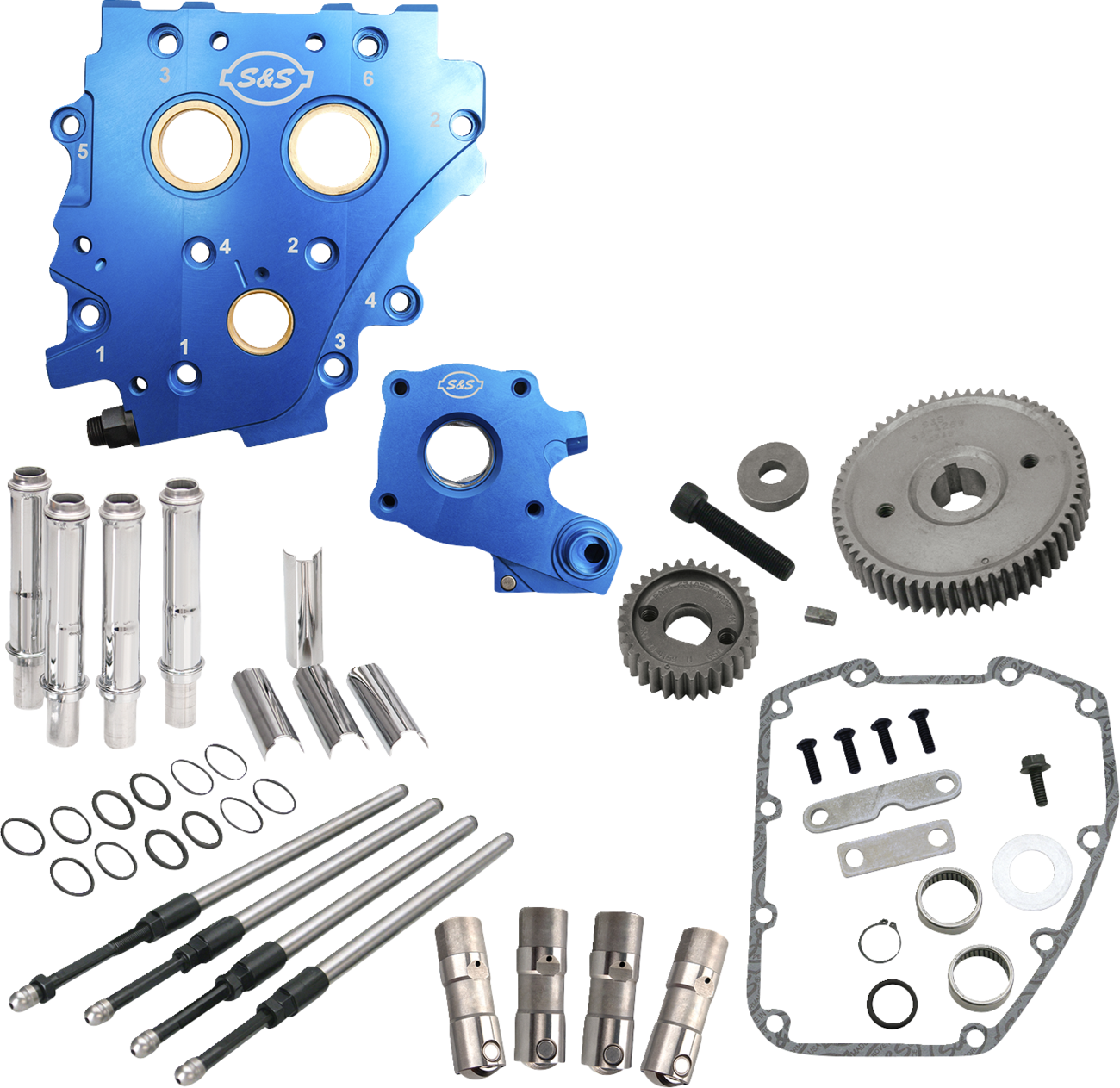 S&S CYCLE Cam Chest Kit without Cams - Gear Drive - Oil Cooled - Chrome Pushrods - Twin Cam 310-1269 — image 1