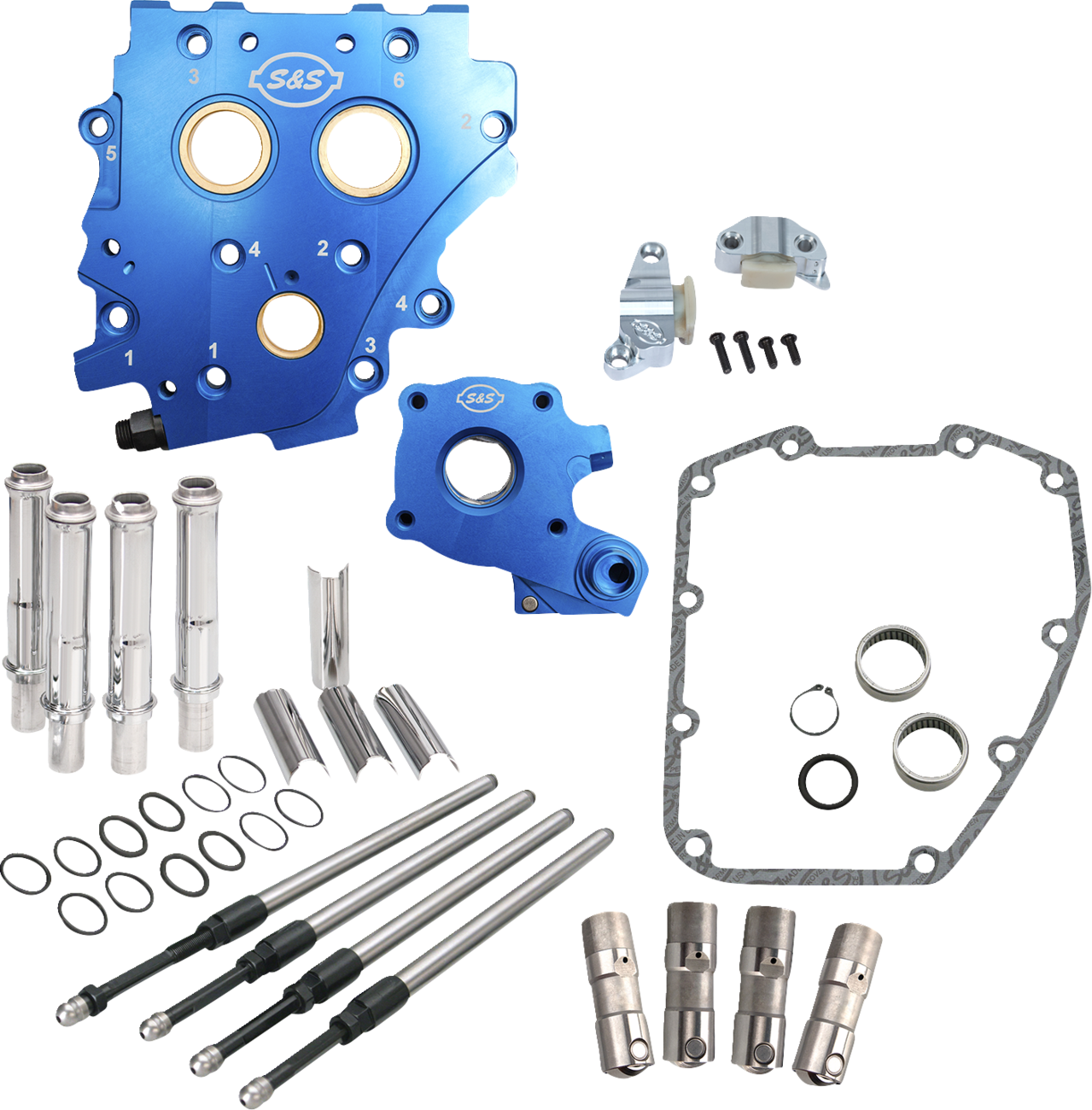 S&S CYCLE Cam Chest Kit without Cams - Chain Drive - Chrome Pushrods - Twin Cam 310-1273 — image 1