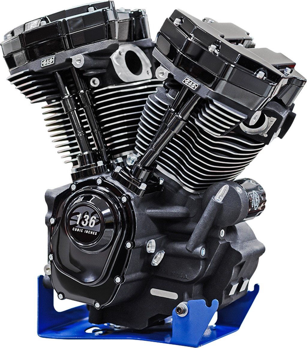 S&S CYCLE MK136 Black Edition Engine - 550G Gear Drive - Oil Cooled - Race Only - M8 Touring 310-1289 — image 1