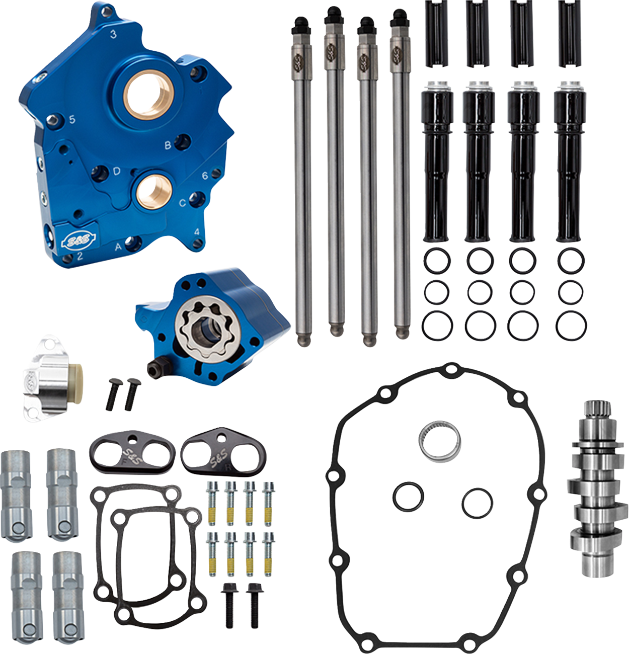 S&S CYCLE Cam Chest Kit - Oil Cooled - Chain Drive - 496 Cam - Black Pushrod Tubes - M8 310-1379A — image 1