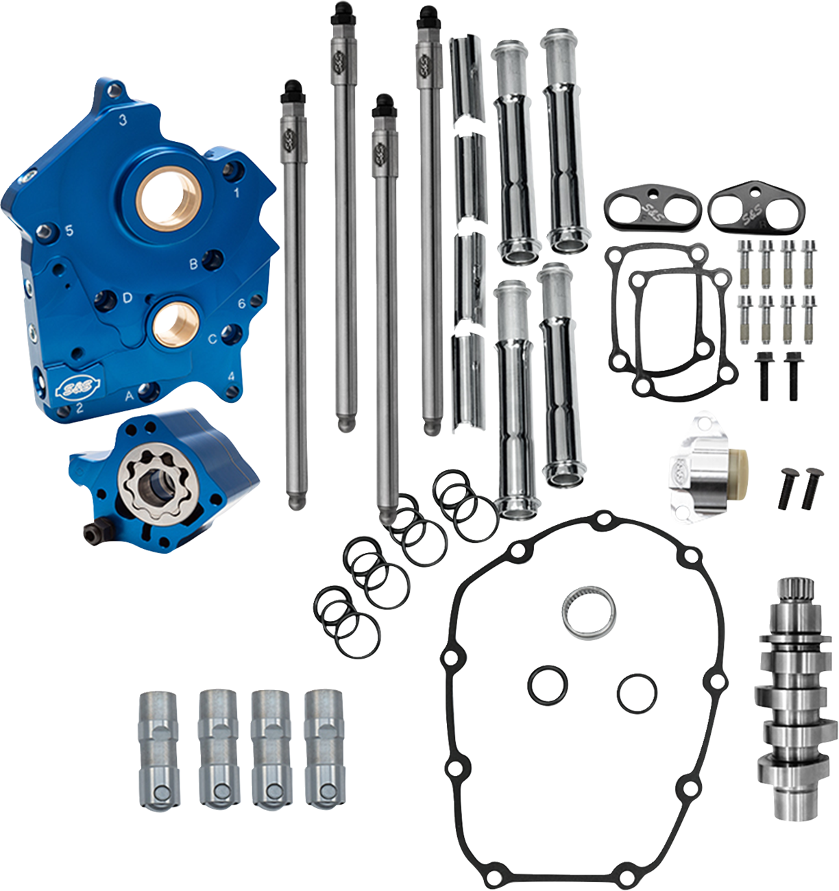 S&S CYCLE Cam Chest Kit - 496 Gear Drive Cam - Oil Cooled - Black Pushtubes - M8 310-1383 — image 2