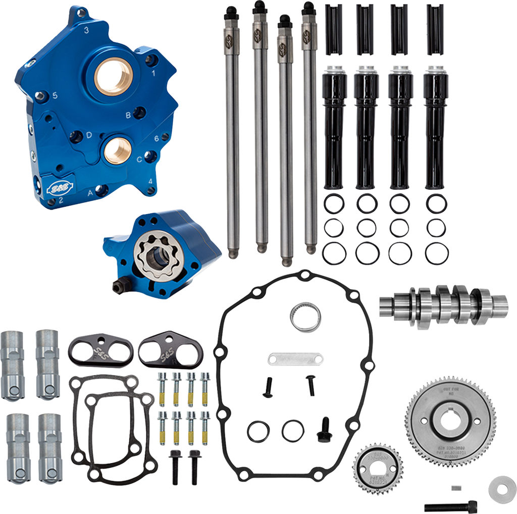 S&S CYCLE Cam Chest Kit - Oil Cooled - Gear Drive - 496 Cam - Black Pushrod Tubes - M8 310-1383A — image 1