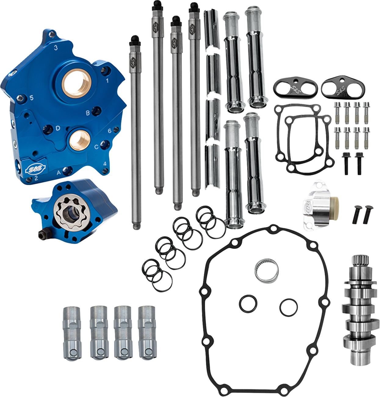 S&S CYCLE Cam Chest Kit - Water Cooled - Chain Drive - 496 Cam - Chrome Pushrod Tubes - M8 310-1384A — image 1