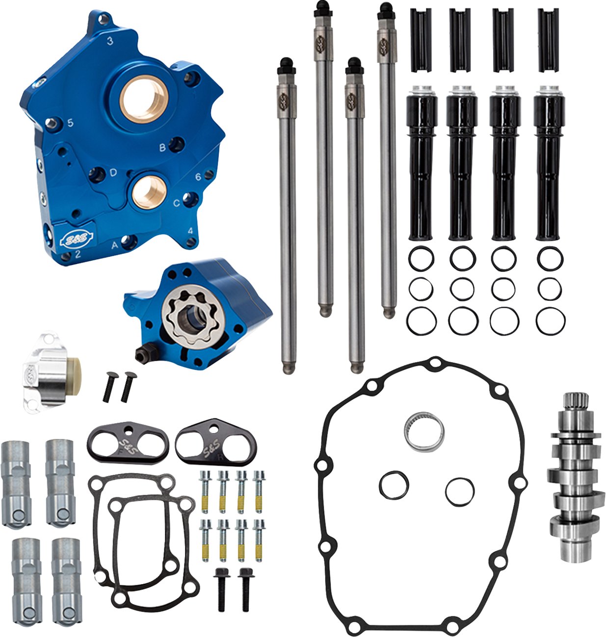 S&S CYCLE Cam Chest Kit - Water Cooled - Chain Drive - 496 Cam - Black Pushrod Tubes - M8 310-1385A — image 1