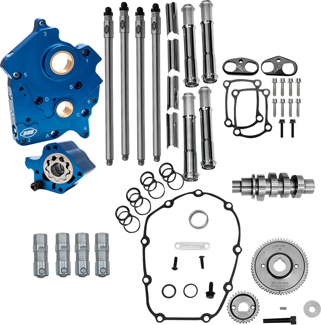 S&S CYCLE Cam Chest Kit - 496 Gear Drive Cam - Water Cooled - Chrome Pushtubes - M8 310-1386 — image 1