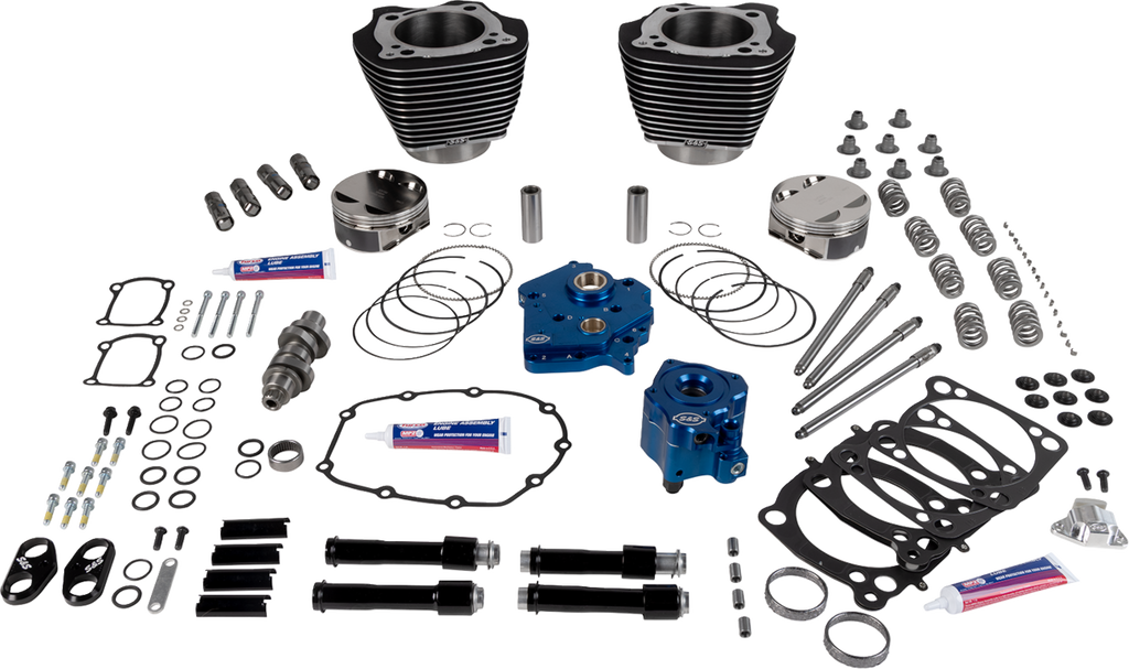 S&S CYCLE 129" Power Package - HPT496 - Chain Drive - Oil Cooled - Black with Highlights - 107" M8 310-1395 — image 1