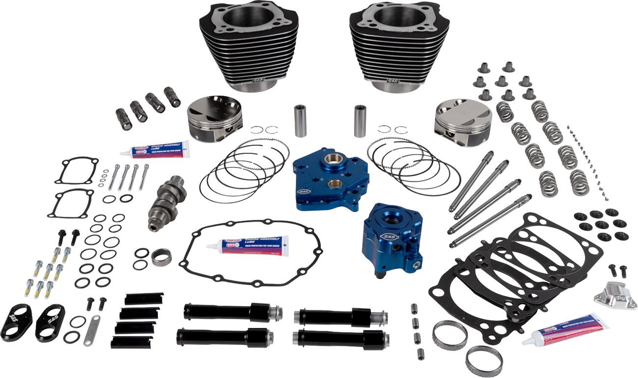 S&S CYCLE 129" Power Package - HPT496 - Chain Drive - Oil Cooled - Black with Highlights - 107" M8 310-1395 — image 1