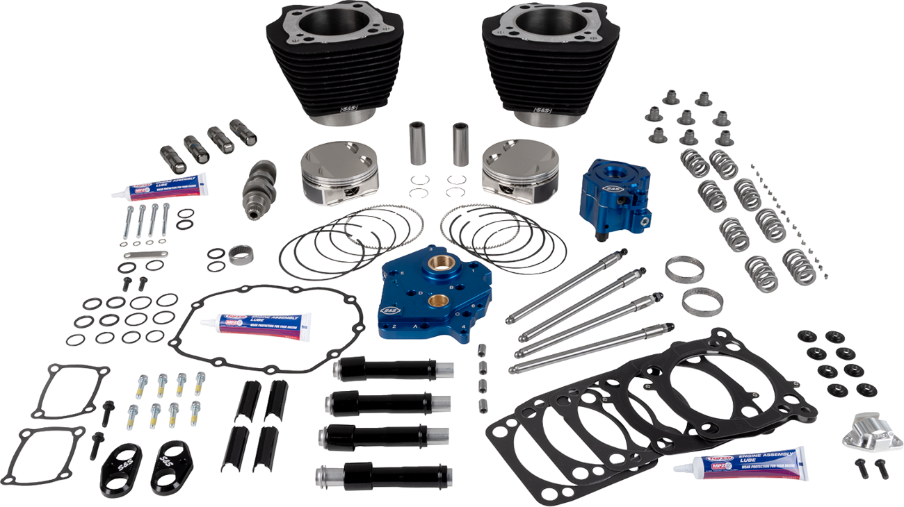 S&S CYCLE 129" Power Package - HPT496 - Chain Drive - Oil Cooled - Black with Highlights - 107" M8 310-1396 — image 2