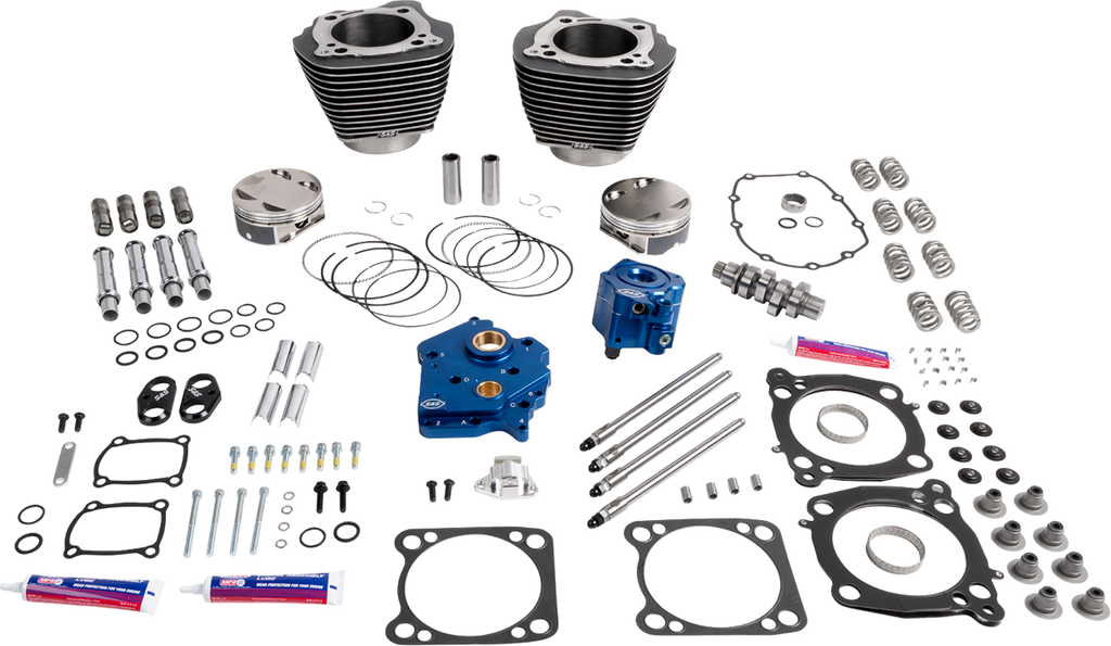 S&S CYCLE 132" Power Package - HPT496 - Chain Drive - Water Cooled - Black Granite - 114"/117" M8 310-1400 — image 1