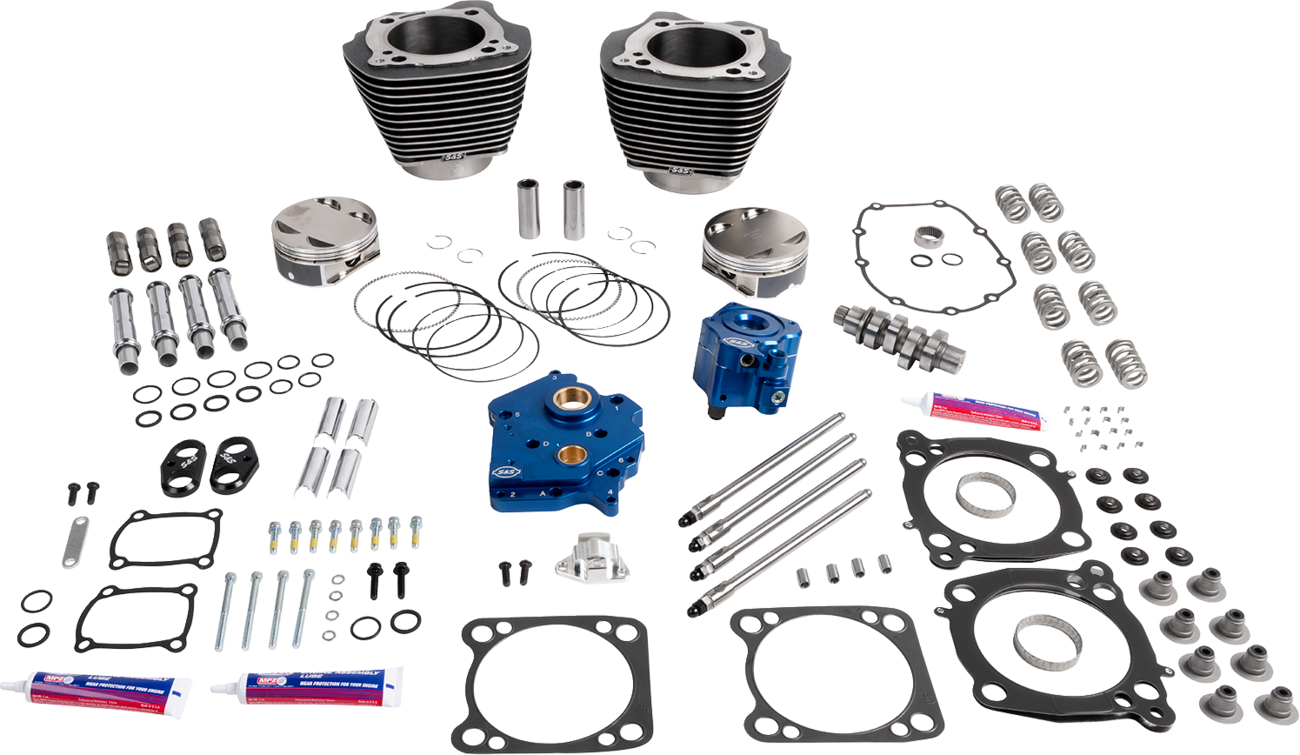 S&S CYCLE 132" Power Package - HPT496 - Chain Drive - Water Cooled - Black Granite - 114"/117" M8 310-1400 — image 1