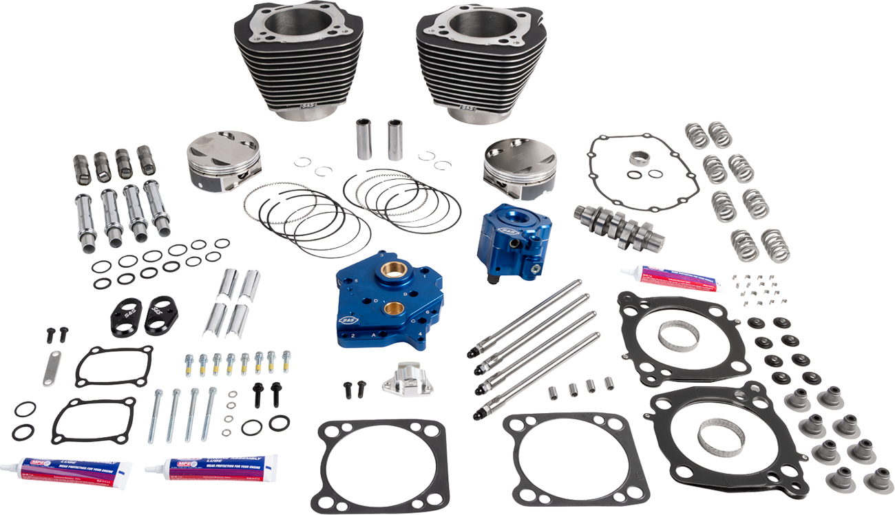 S&S CYCLE 132" Power Package - HPT496 - Chain Drive - Water Cooled - Black with Highlights - 114"/117" M8 310-1401 — image 1