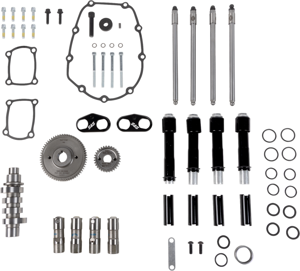 S&S CYCLE Camshaft Kit - 496 Gear Drive - Black Pushrod Tubes - M8 310-1412 — image 1